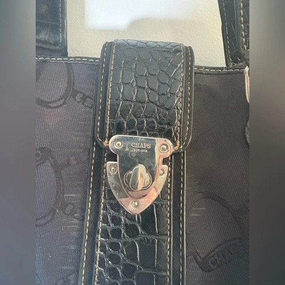 Vintage Chaps 90s Shoulder Bag Equestrian Horsebit Y2K EUC - Picture 3 of 11